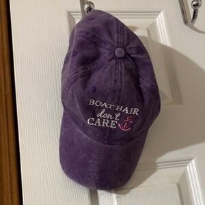 Purple Embroidered Cap “Boat Hair Don’t Care”